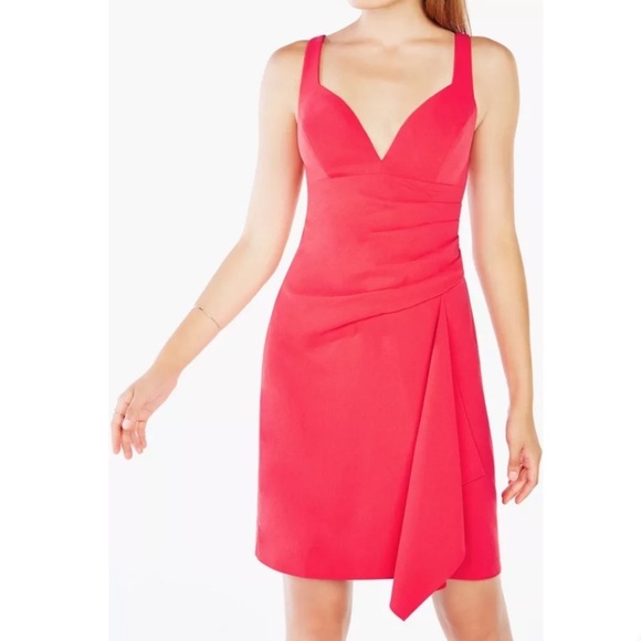 BCBGMaxazria Yazmin Crepe Midi Cocktail Dress - Picture 4 of 14